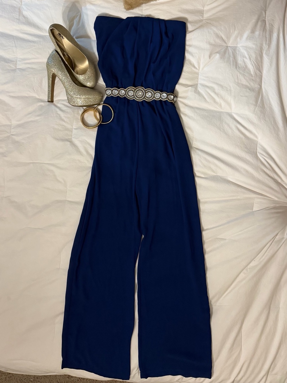 Blue Iris Strapless Jumpsuit